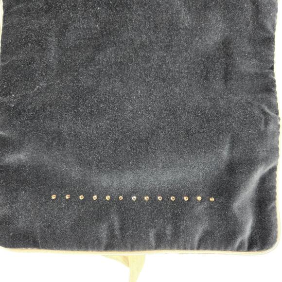 Swarovski Velvet Jewelry Roll Travel Organizer Black Gold Satin Crystal Pouch - Picture 4 of 14